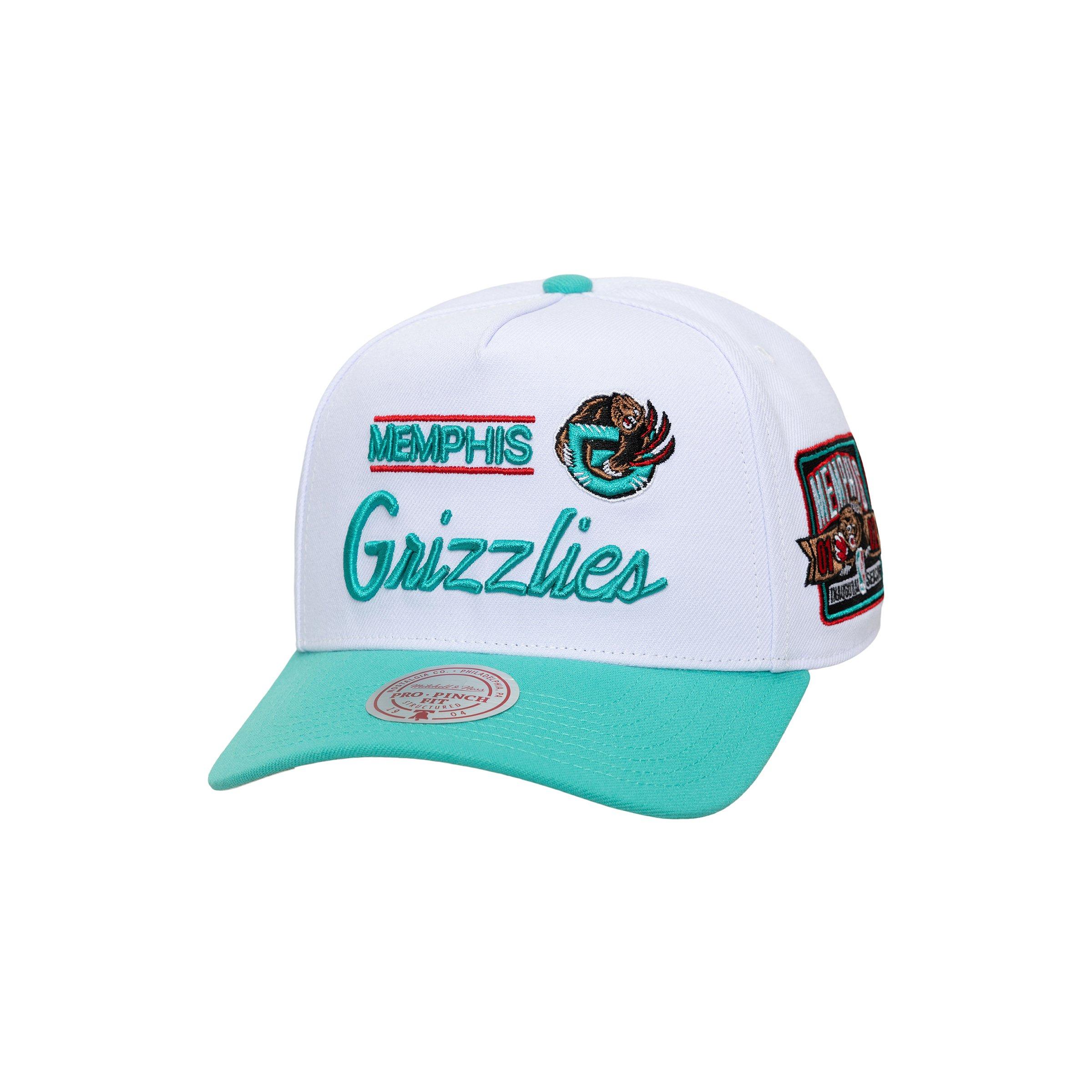 Mitchell & Ness Memphis Grizzlies Bill Smack Snapback Hat - White/Teal - WHITE/TEAL